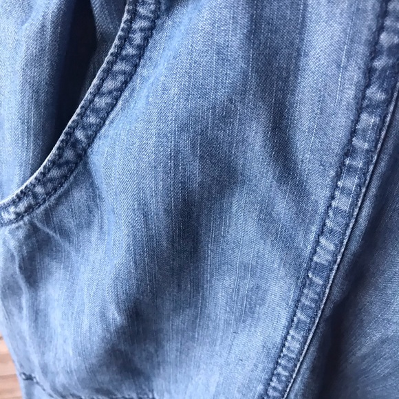 Chambray denim dress with 3/4 sleeves & pockets!!! - Picture 2 of 4